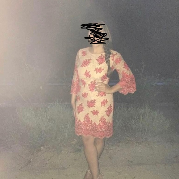 Gorgeous Dress the Population Melody Shift Lace & Red Sequin Dress - Picture 2 of 6